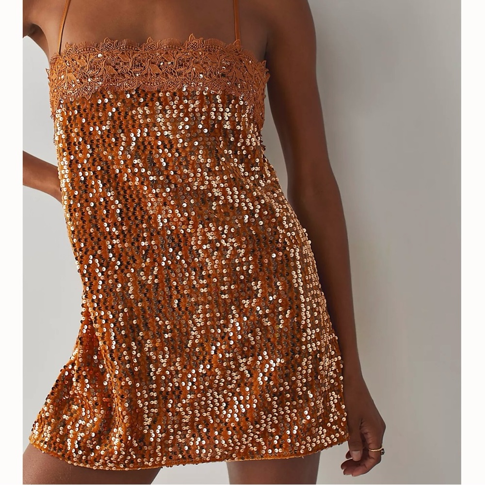 Free People That Girl Sequin Mini Dress Size XS
